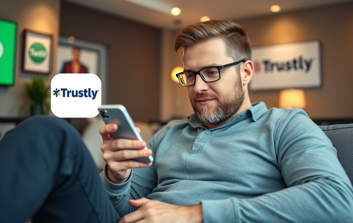 Norsk spiller som gjør et Trustly-innskudd på mobilen med BankID.